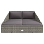 Szürke polyrattan kerti ágy 110x200 cm 3