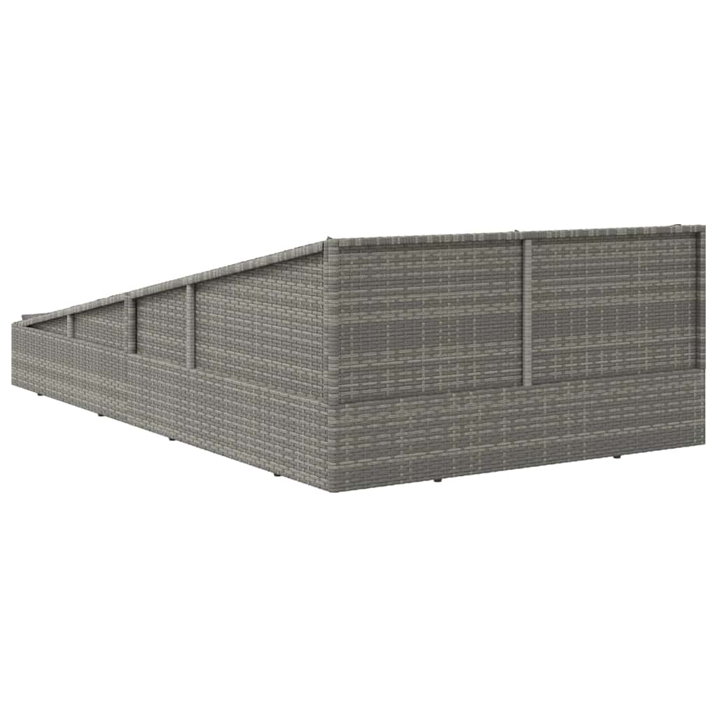 Szürke polyrattan kerti ágy 110x200 cm 5
