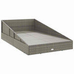 Szürke polyrattan kerti ágy 110x200 cm 6