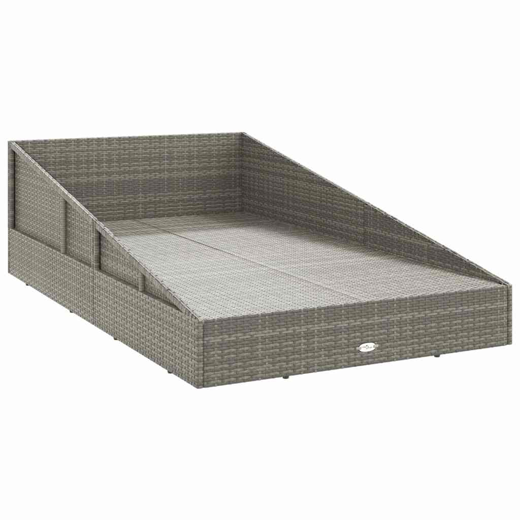 Szürke polyrattan kerti ágy 110x200 cm 6