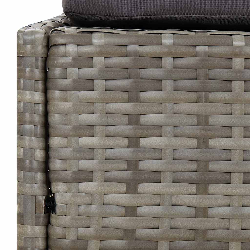 Szürke polyrattan kerti ágy 110x200 cm 7
