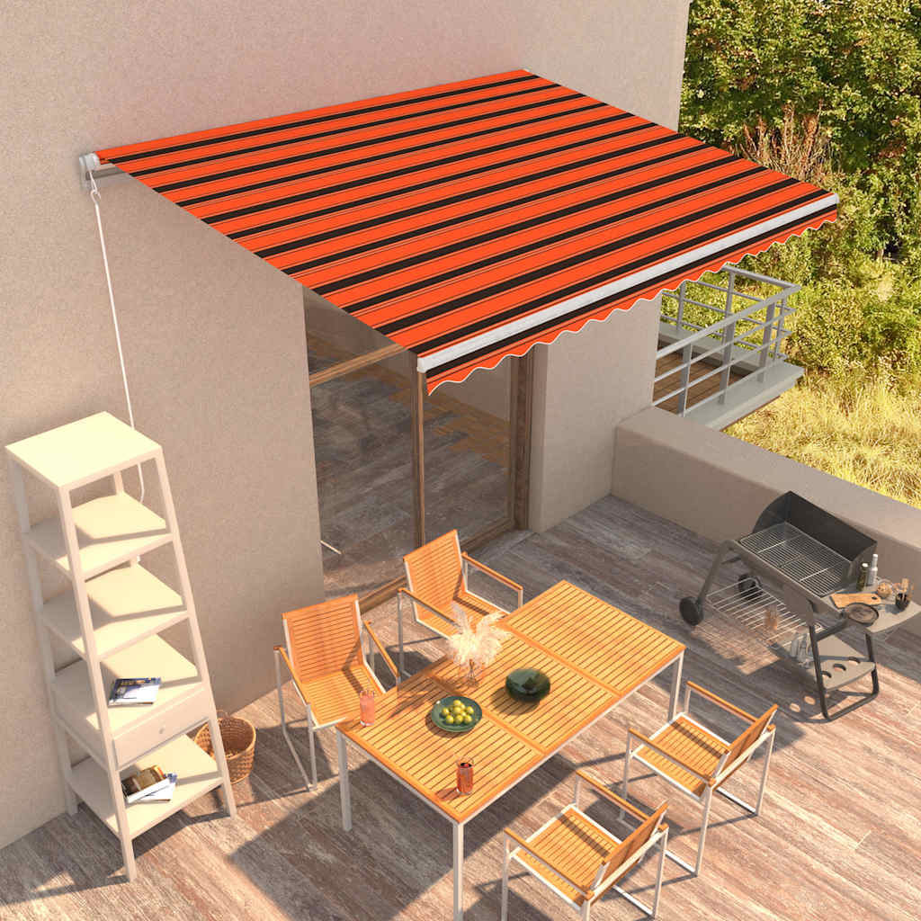 Behúzható napellenző Narancs és Barna 400 × 300 cm