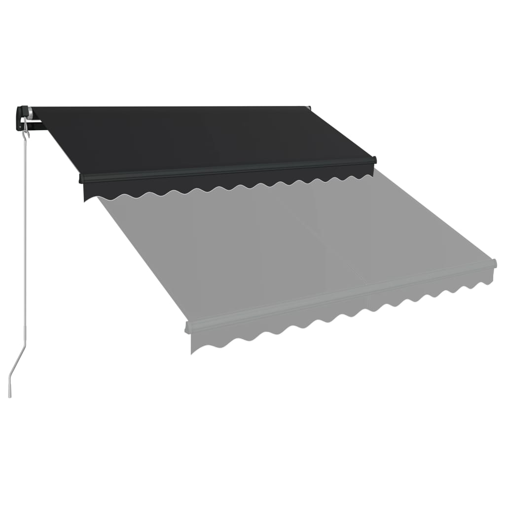 Antracitszürke kézzel behúzható napellenző 300 x 250 cm 3