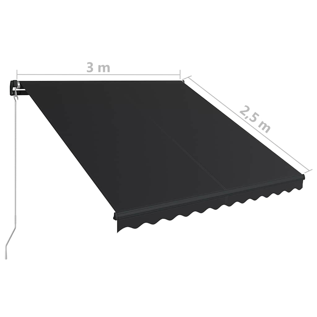 Antracitszürke kézzel behúzható napellenző 300 x 250 cm 8