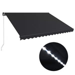 Antracitszürke kézzel kihúzható LED-es napellenző 450 x 300 cm 2