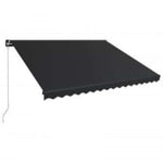 Antracitszürke kézzel kihúzható LED-es napellenző 450 x 300 cm 3