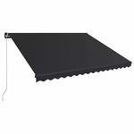 Antracitszürke kézzel kihúzható LED-es napellenző 450 x 300 cm 4