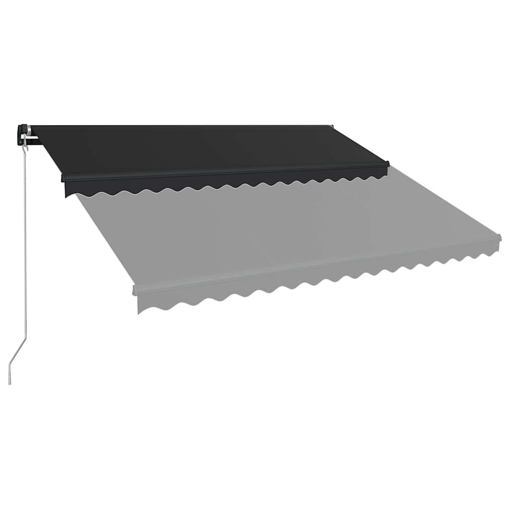 Antracitszürke kézzel kihúzható LED-es napellenző 450 x 300 cm 5