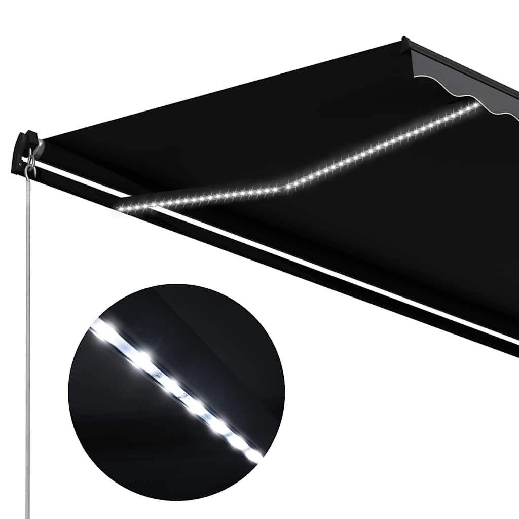 Antracitszürke kézzel kihúzható LED-es napellenző 450 x 300 cm 7