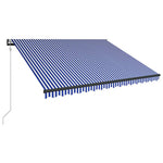 Kék és fehér szélérzékelős és LED-es napellenző 300 x 250 cm 3
