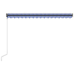 Kék és fehér szélérzékelős és LED-es napellenző 300 x 250 cm 5