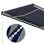 Kék és fehér szélérzékelős és LED-es napellenző 300 x 250 cm 6