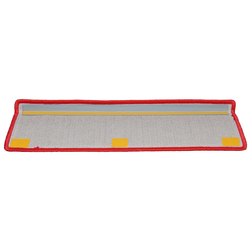 15 db piros, téglalap alakú szélű lépcsőszőnyeg 65 x 21 x 4 cm 5
