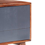 Szürke tömör fa TV-szekrény 140 x 30 x 45 cm 5