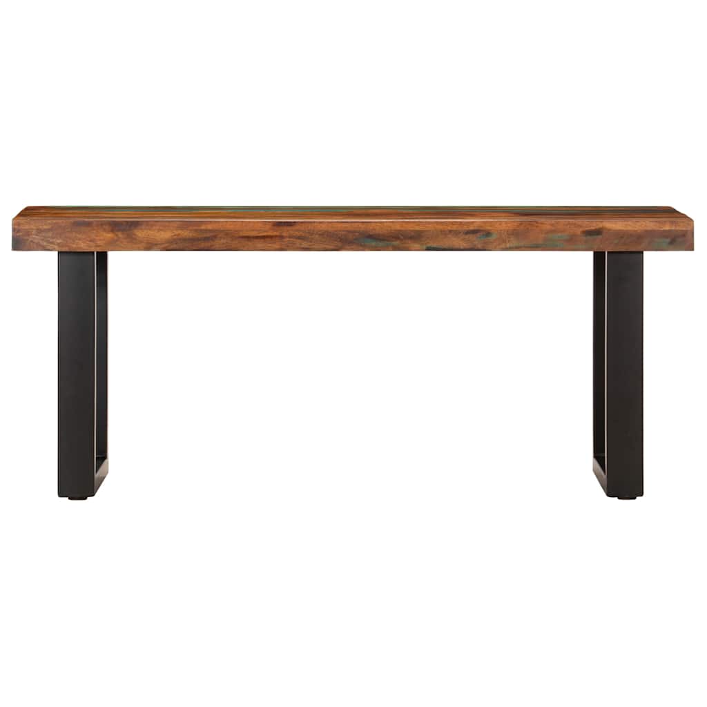 Tömör újrahasznosított fa és acél pad 110 cm 2