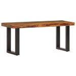 Tömör újrahasznosított fa és acél pad 110 cm 8