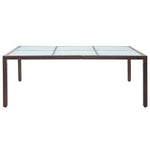 Barna polyrattan kültéri étkezőasztal 200 x 150 x 74 cm 2