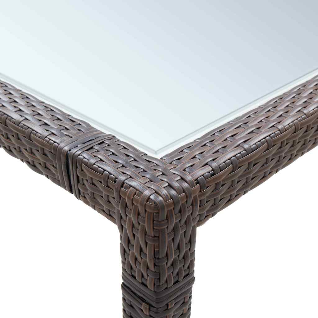 Barna polyrattan kültéri étkezőasztal 200 x 150 x 74 cm 3