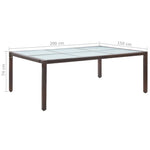 Barna polyrattan kültéri étkezőasztal 200 x 150 x 74 cm 5