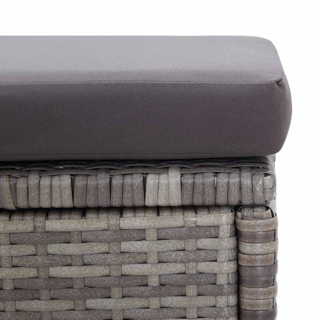 6 részes sötétszürke polyrattan kerti kanapészett párnákkal 16