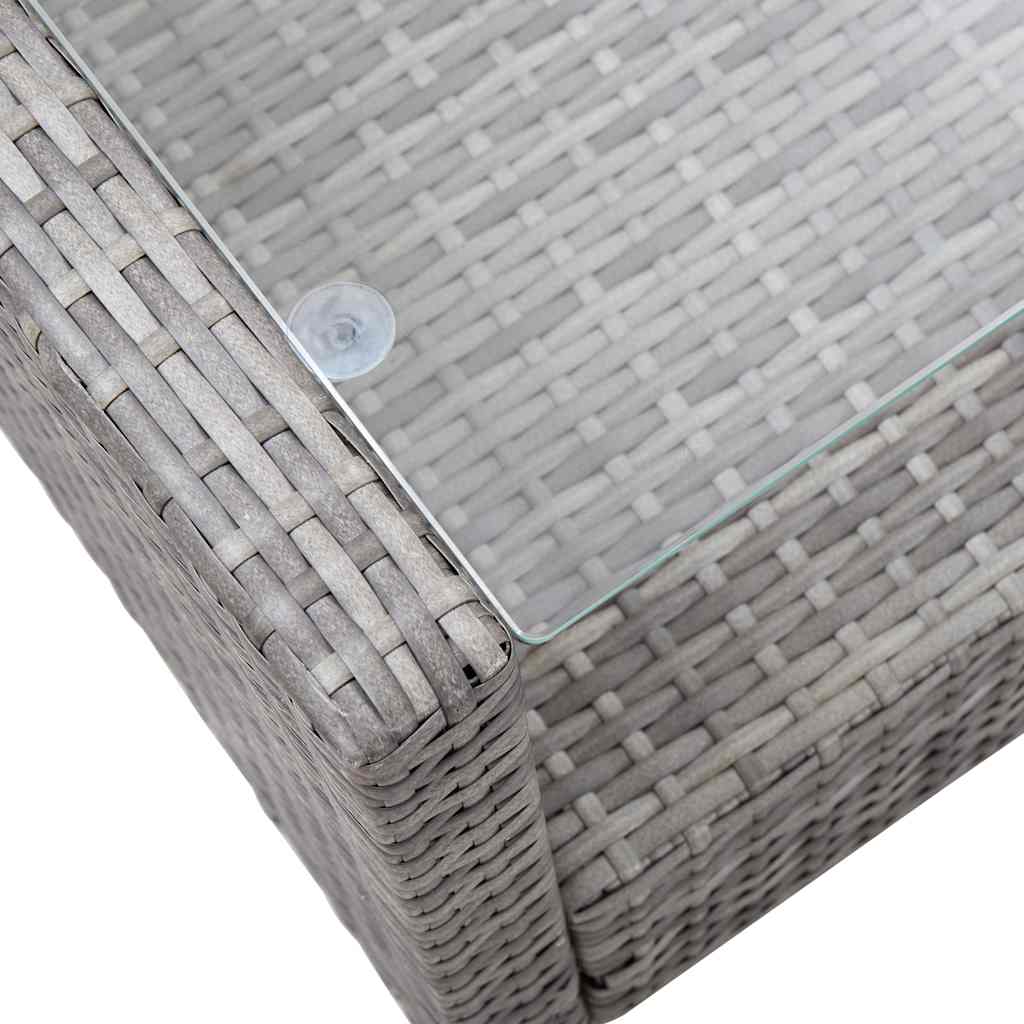 6 részes sötétszürke polyrattan kerti kanapészett párnákkal 17