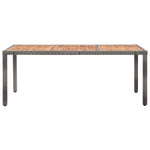 9 részes szürke polyrattan kerti étkezőszett párnákkal 2