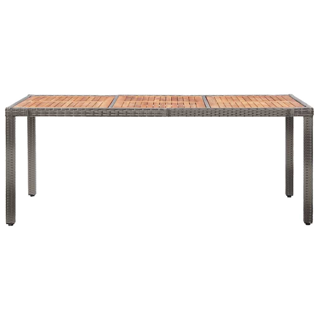 9 részes szürke polyrattan kerti étkezőszett párnákkal 2