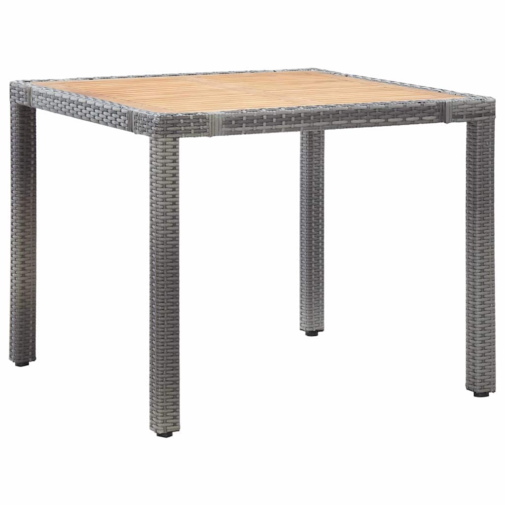 5 részes szürke polyrattan kerti étkezőgarnitúra párnákkal 2