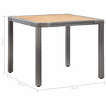 5 részes szürke polyrattan kerti étkezőgarnitúra párnákkal 10