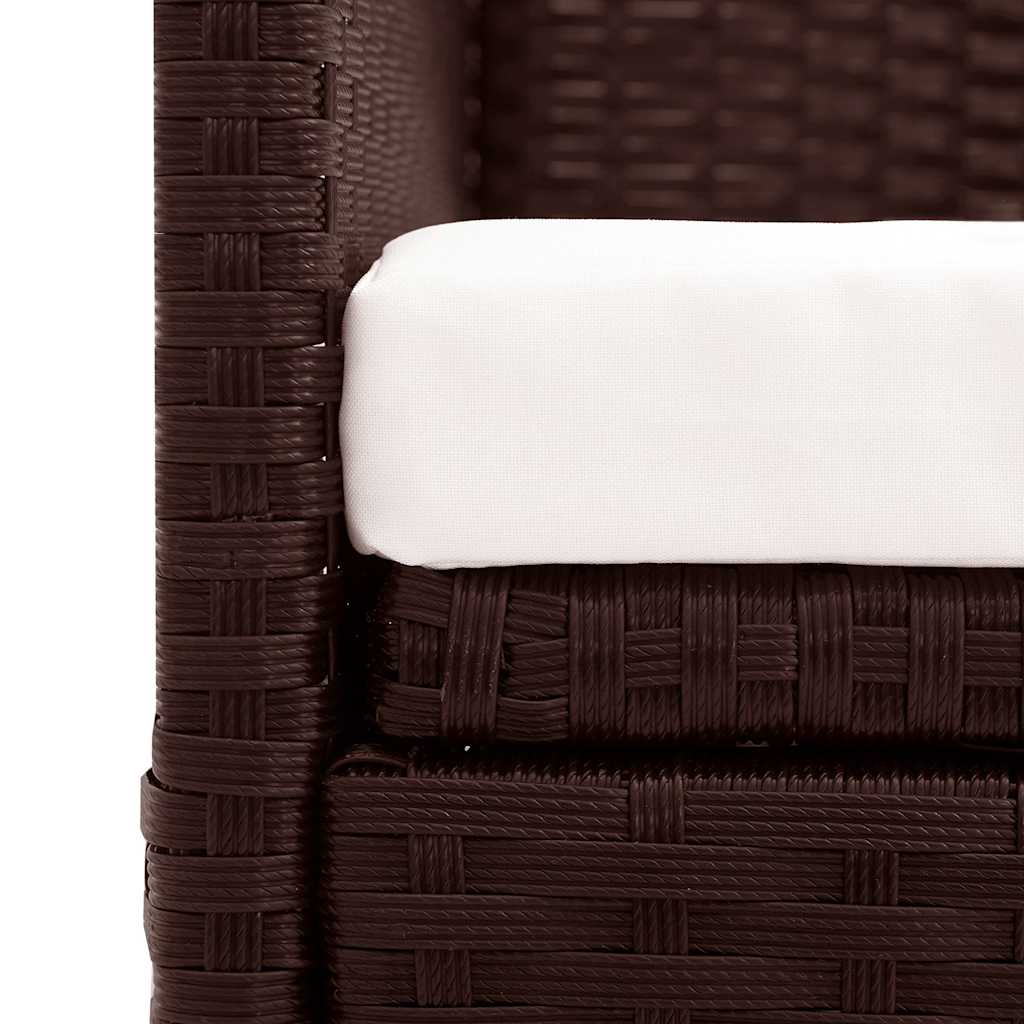 Barna polyrattan kerti kanapé napellenzővel 7