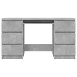 Betonszürke szerelt fa íróasztal 140 x 50 x 77 cm 4