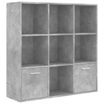 Betonszürke szerelt fa könyvszekrény 98 x 30 x 98 cm 2