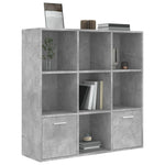 Betonszürke szerelt fa könyvszekrény 98 x 30 x 98 cm 4