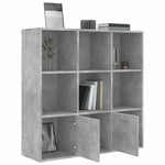 Betonszürke szerelt fa könyvszekrény 98 x 30 x 98 cm 5