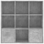 Betonszürke szerelt fa könyvszekrény 98 x 30 x 98 cm 6
