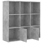 Betonszürke szerelt fa könyvszekrény 98 x 30 x 98 cm 7