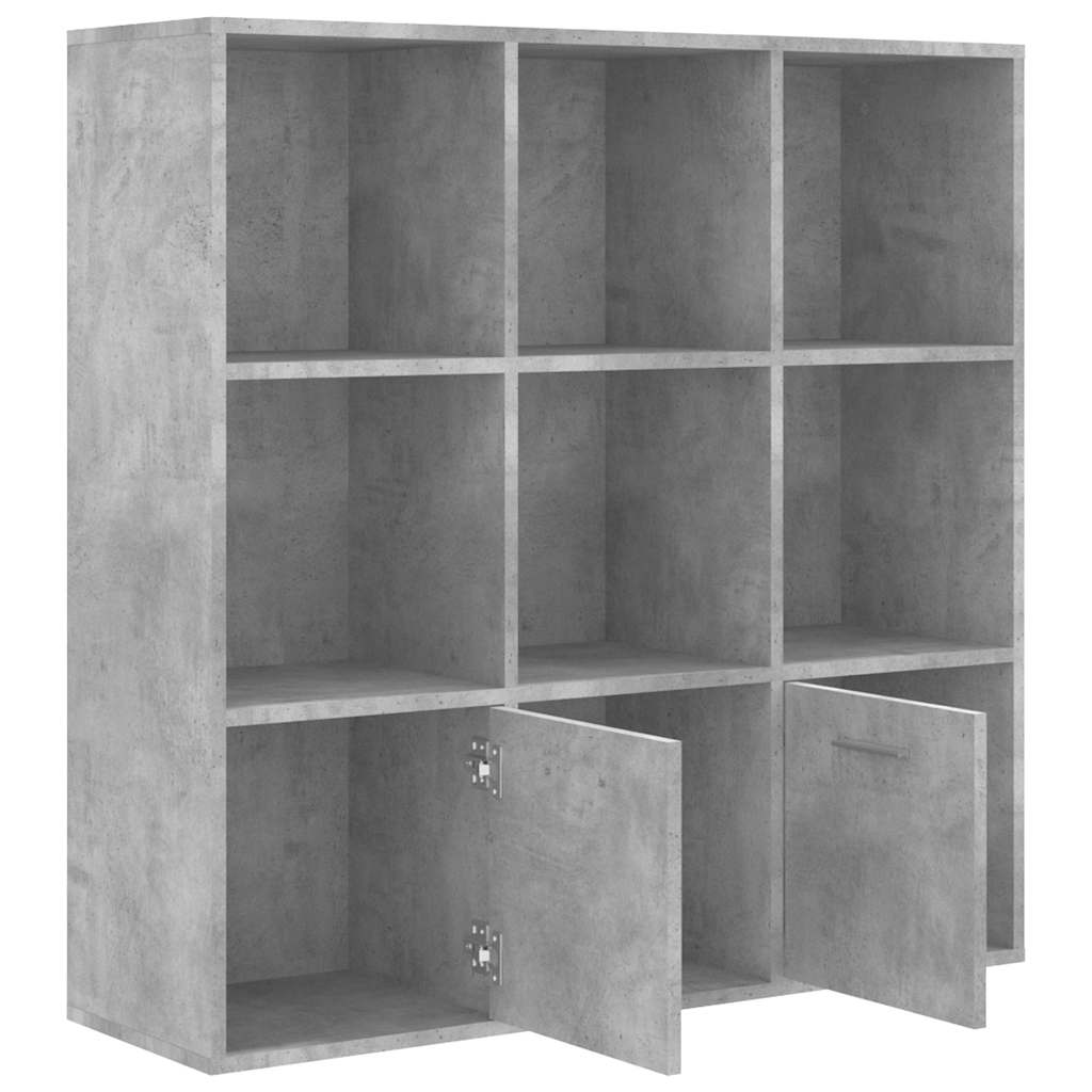 Betonszürke szerelt fa könyvszekrény 98 x 30 x 98 cm 7