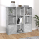Betonszürke szerelt fa könyvszekrény 98 x 30 x 98 cm