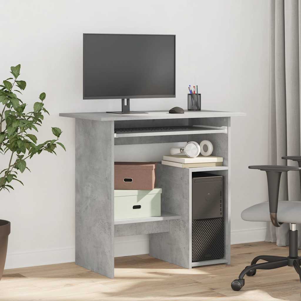 Betonszürke szerelt fa íróasztal 80 x 45 x 74 cm 3