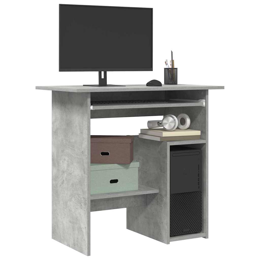 Betonszürke szerelt fa íróasztal 80 x 45 x 74 cm