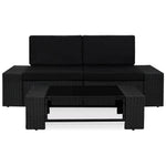 3 részes fekete polyrattan kerti ülőgarnitúra 2