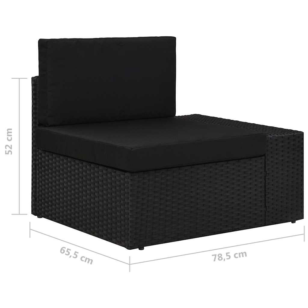 3 részes fekete polyrattan kerti ülőgarnitúra 13