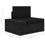 3 részes fekete polyrattan kerti ülőgarnitúra 14