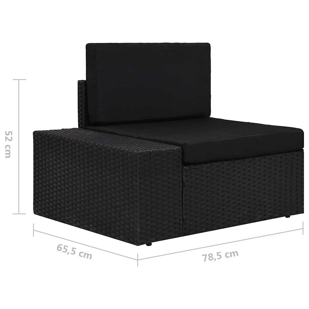 3 részes fekete polyrattan kerti ülőgarnitúra 14