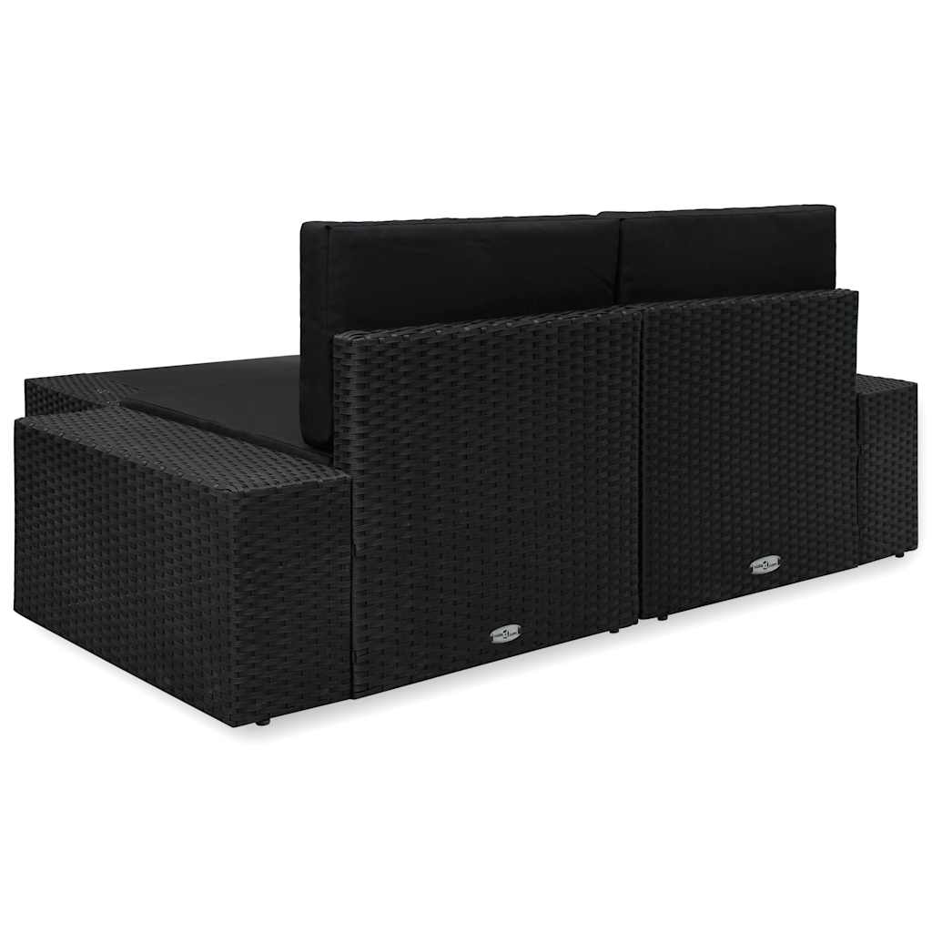3 részes fekete polyrattan kerti ülőgarnitúra 4