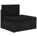 3 részes fekete polyrattan kerti ülőgarnitúra 5
