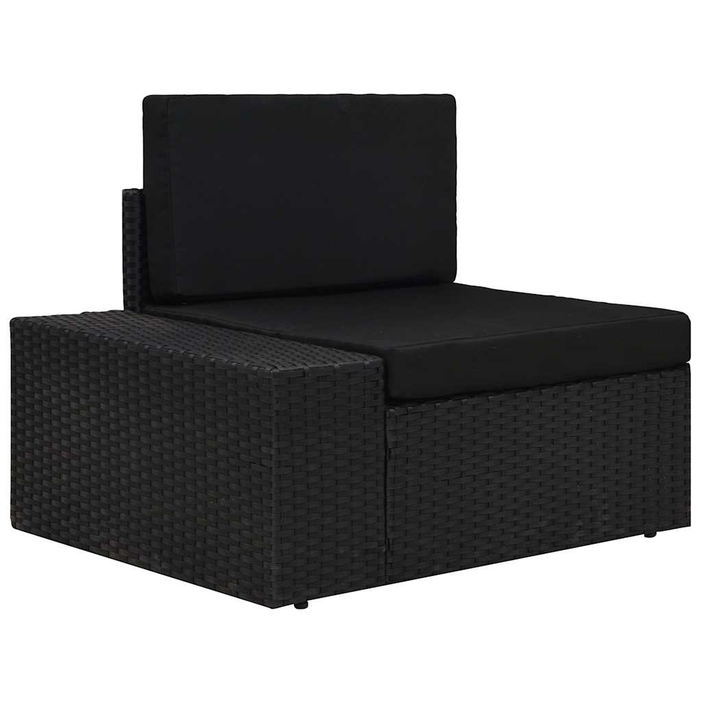 3 részes fekete polyrattan kerti ülőgarnitúra 7