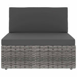 Szürke polyrattan középső kanapéelem 2
