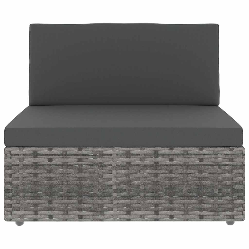 Szürke polyrattan középső kanapéelem 2