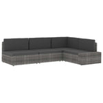 Szürke polyrattan középső kanapéelem 11